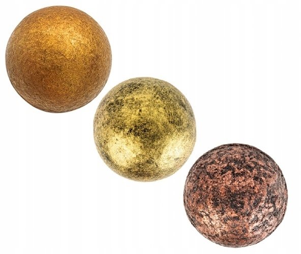 DEKORACJA NA TORT URODZINY CZEKOLADA KULE KULA CZARNY ZŁOTY MIEDŹ 3 szt