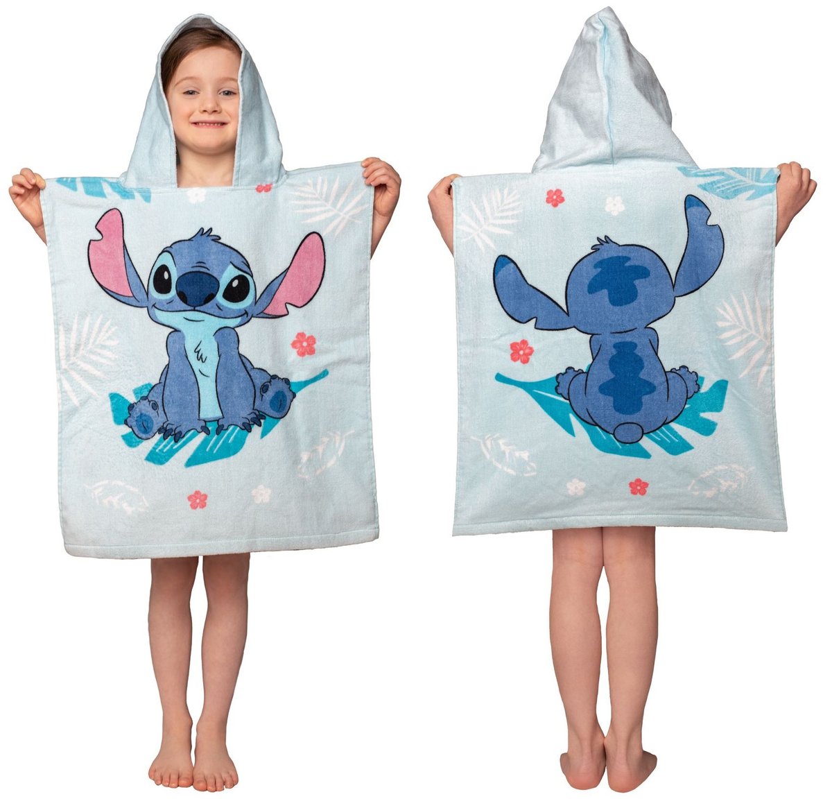 LILO I STITCH Ręcznik DZIECIĘCY z Kapturem PONCHO Okrycie po Kąpieli Basen PLAŻA
