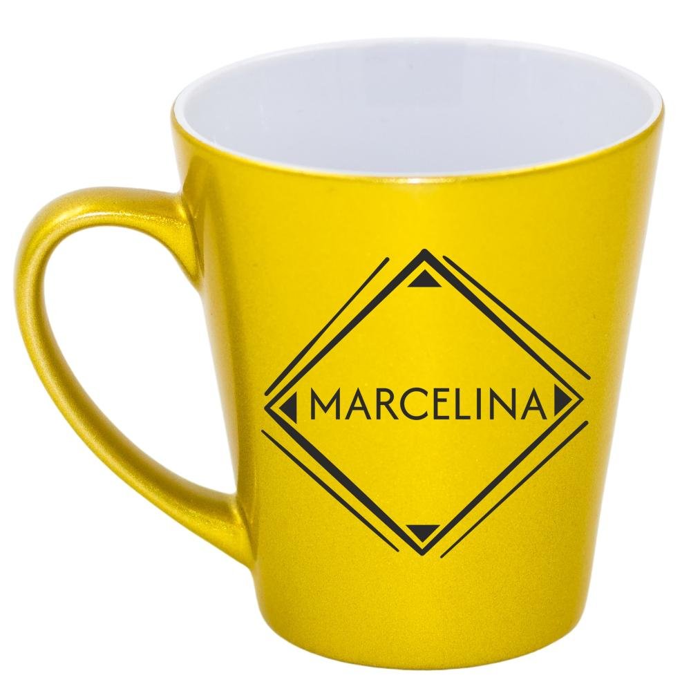 Kubek latte złoty z imieniem Marcelina, prezent dla Marceliny, 8