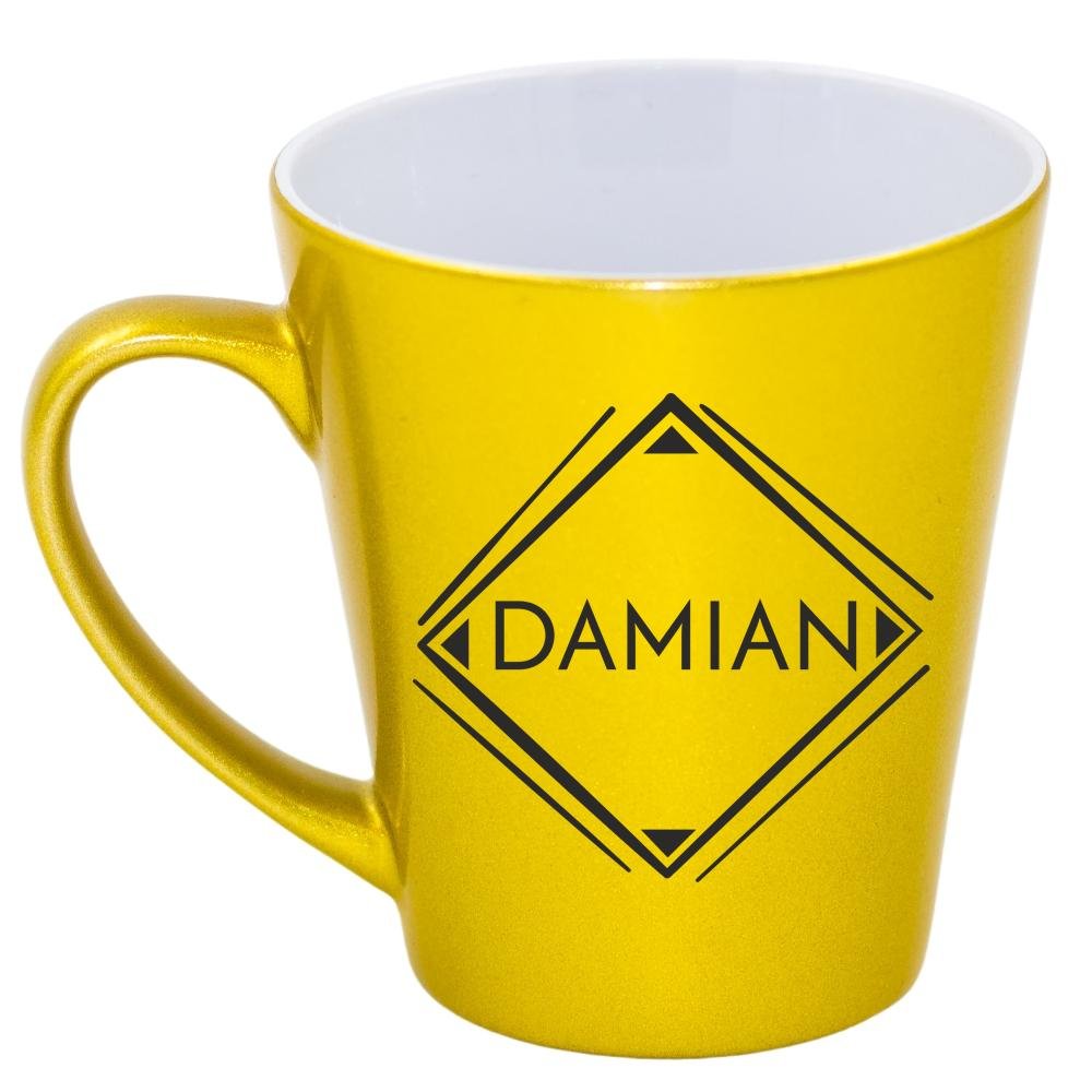 Kubek latte złoty z imieniem Damian, prezent dla Damiana, 8