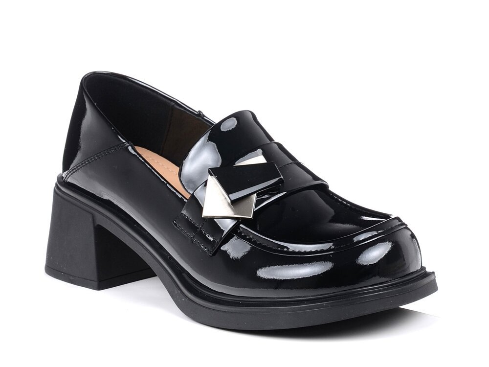 Półbuty damskie czarne na obcasie skórzane Loretta Vitale W2439203A -38