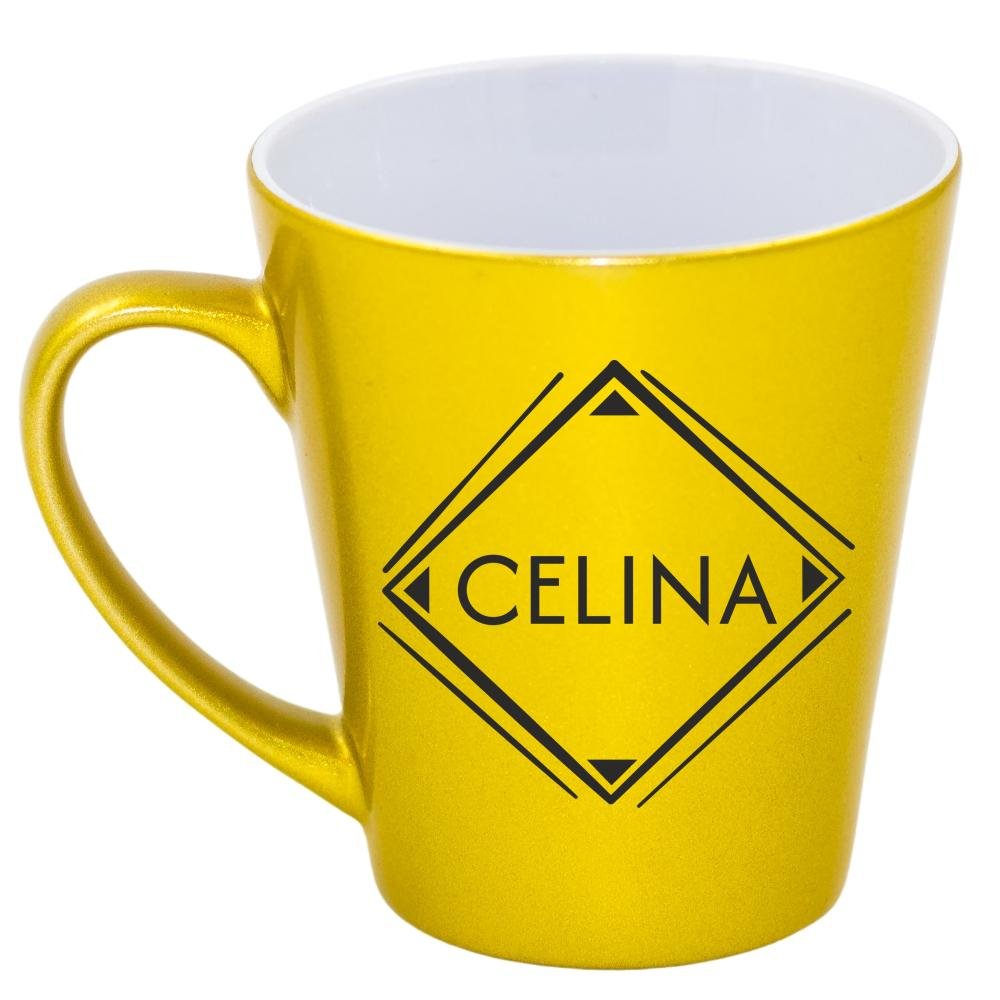 Kubek latte złoty z imieniem Celina, prezent dla Celiny, 8