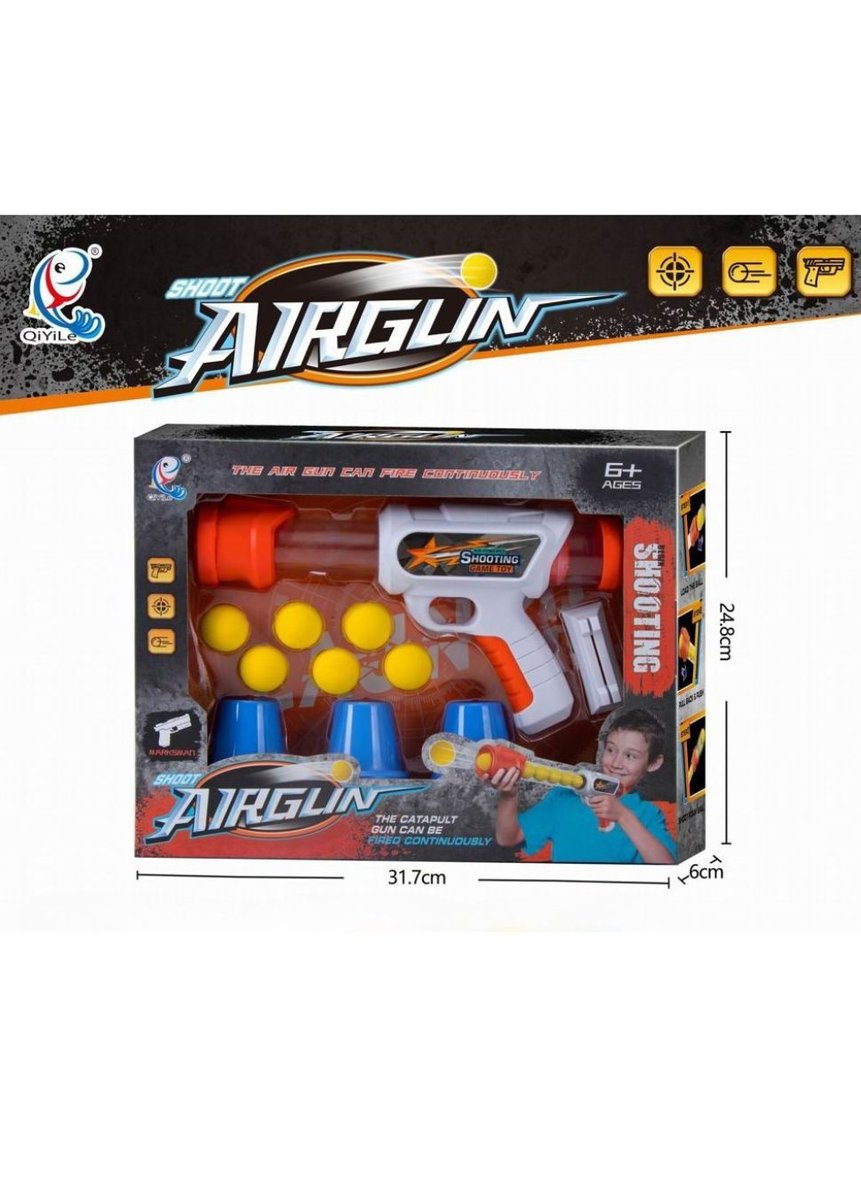 Pistolet na kule gąbkowe, bezpieczny, duże kule gąbkowe