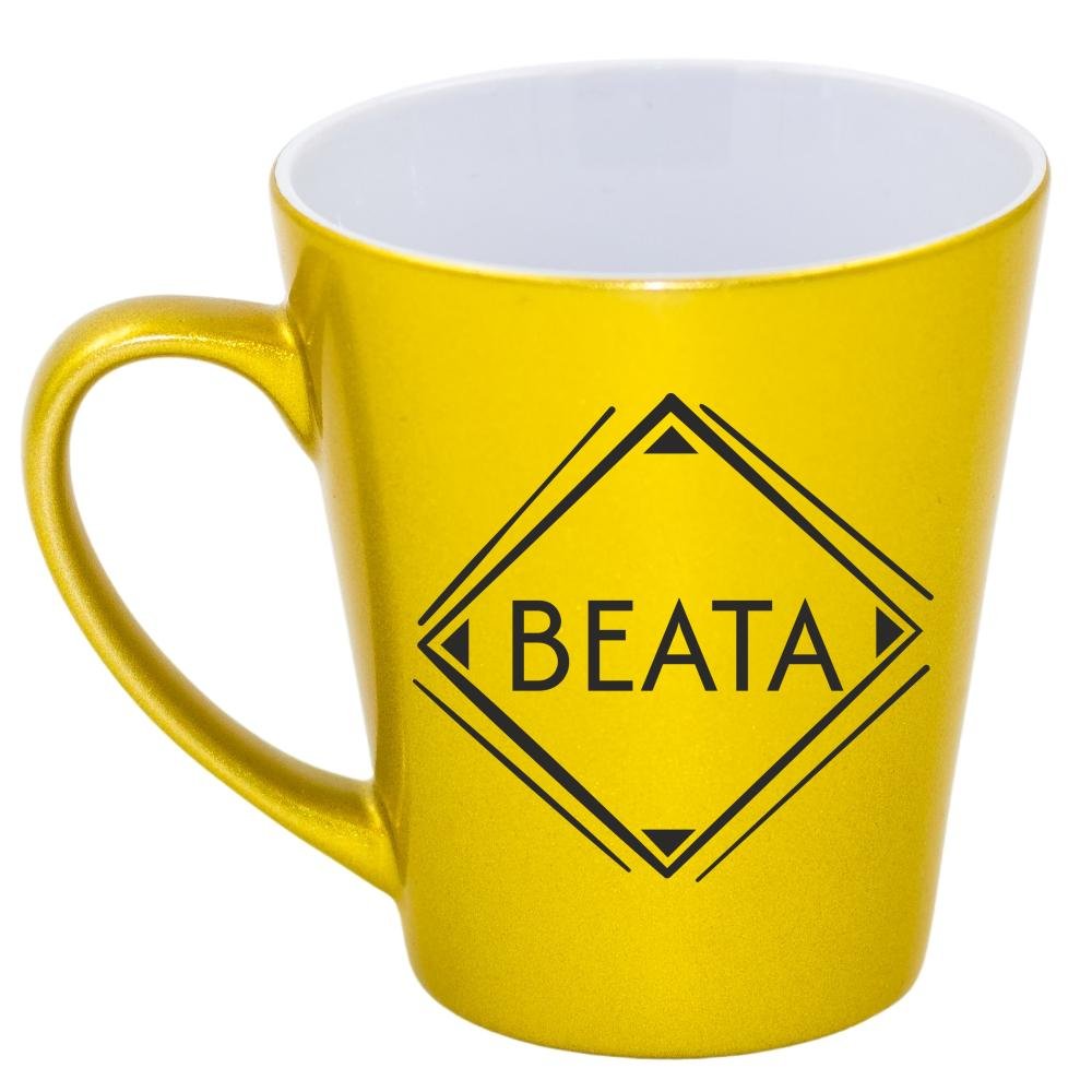 Kubek latte złoty z imieniem Beata, prezent dla Beaty, 8