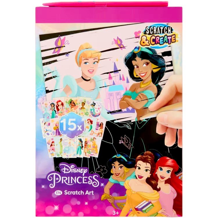 Ksiżeczka do drapania wydrapywanka Disney Księżniczki + rysik