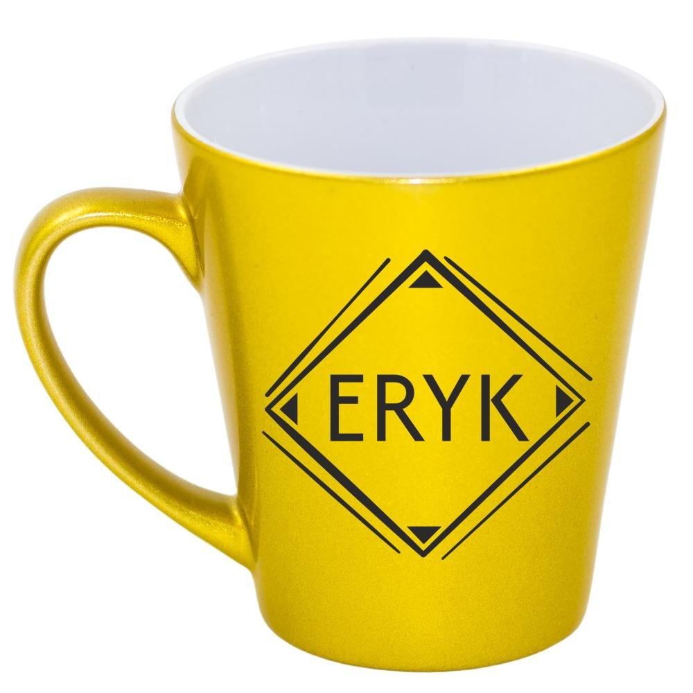 Kubek latte złoty z imieniem Eryk, prezent dla Eryka, 8