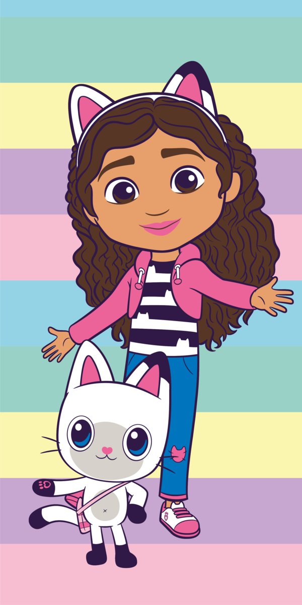 KOCI DOMEK GABI Gabby´s Dollhouse RĘCZNIK DZIECIĘCY DUŻY 70 x 140 KĄPIELOWY PLAŻOWY