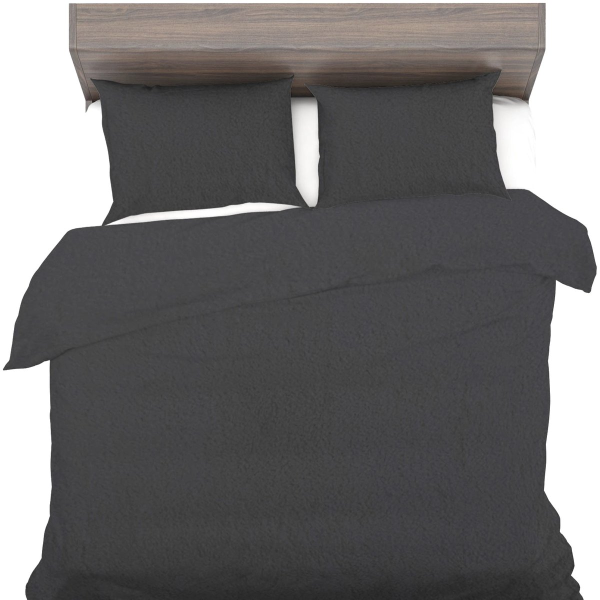 Ciepła POŚCIEL POLAROWA polar 160x200+2x70x80 Miękka Grafit