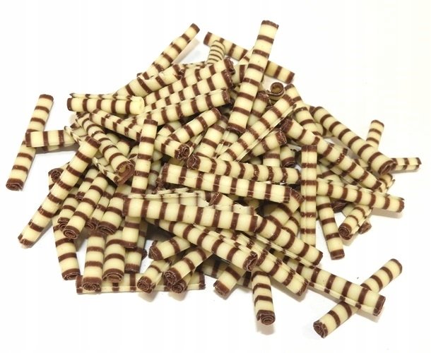 RURKI CZEKOLADOWE 52% DEKORACJA TORT MONOPORCJE CZEKOLADA ROLSY MIX 30g