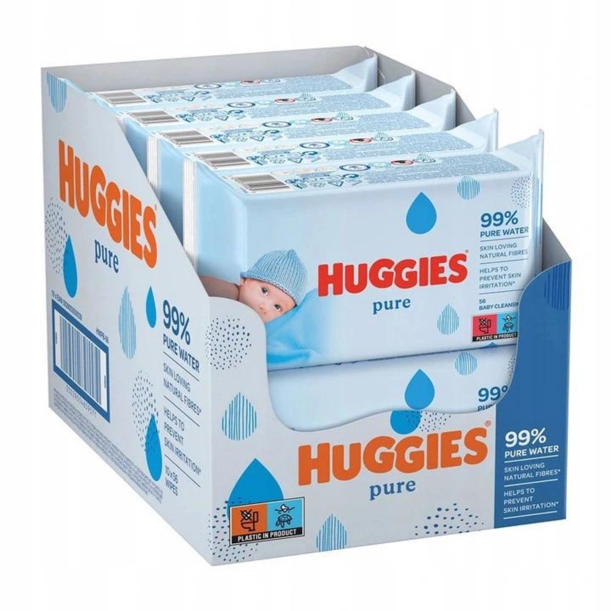 HUGGIES PURE 99% WODY WIPES CHUSTECZKI NAWILŻANE 10 x 72 = 720 JUMBO PACK