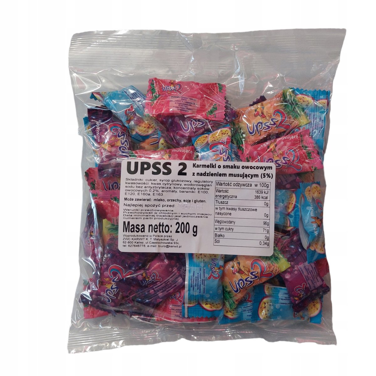 Cukierki UPSS2 200g owocowe