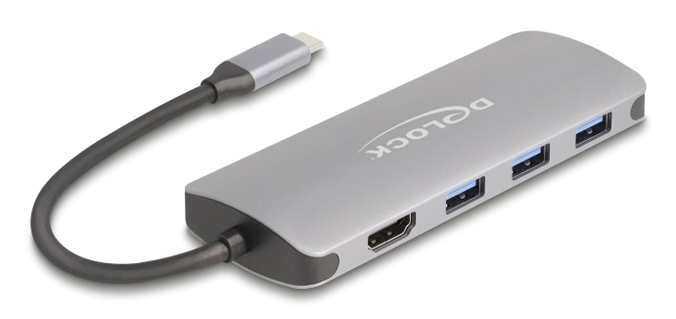DeLOCK 64323 huby i koncentratory USB 3.2 Gen 2 (3.1 Gen 2) Type-C 10000 Mbit/s Szary 64323