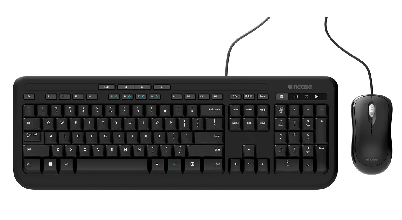 Incase Designed by Microsoft Wired Desktop 600 klawiatura Dołączona myszka Uniwersalne USB QWERTY British English Czarny APB-00006