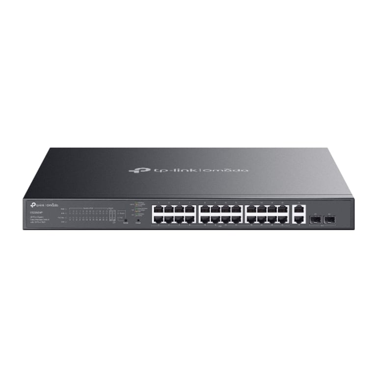 TP-Link Omada ES228GMP łącza sieciowe Zarządzany L2 Gigabit Ethernet (10/100/1000) Obsługa PoE Czarny ES228GMP