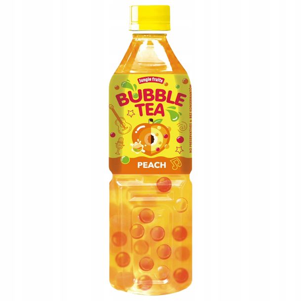 JUNGLE FRUITS Napój Bubble Tea Herbata Brzoskwinia z Kulkami Do Picia 500ml