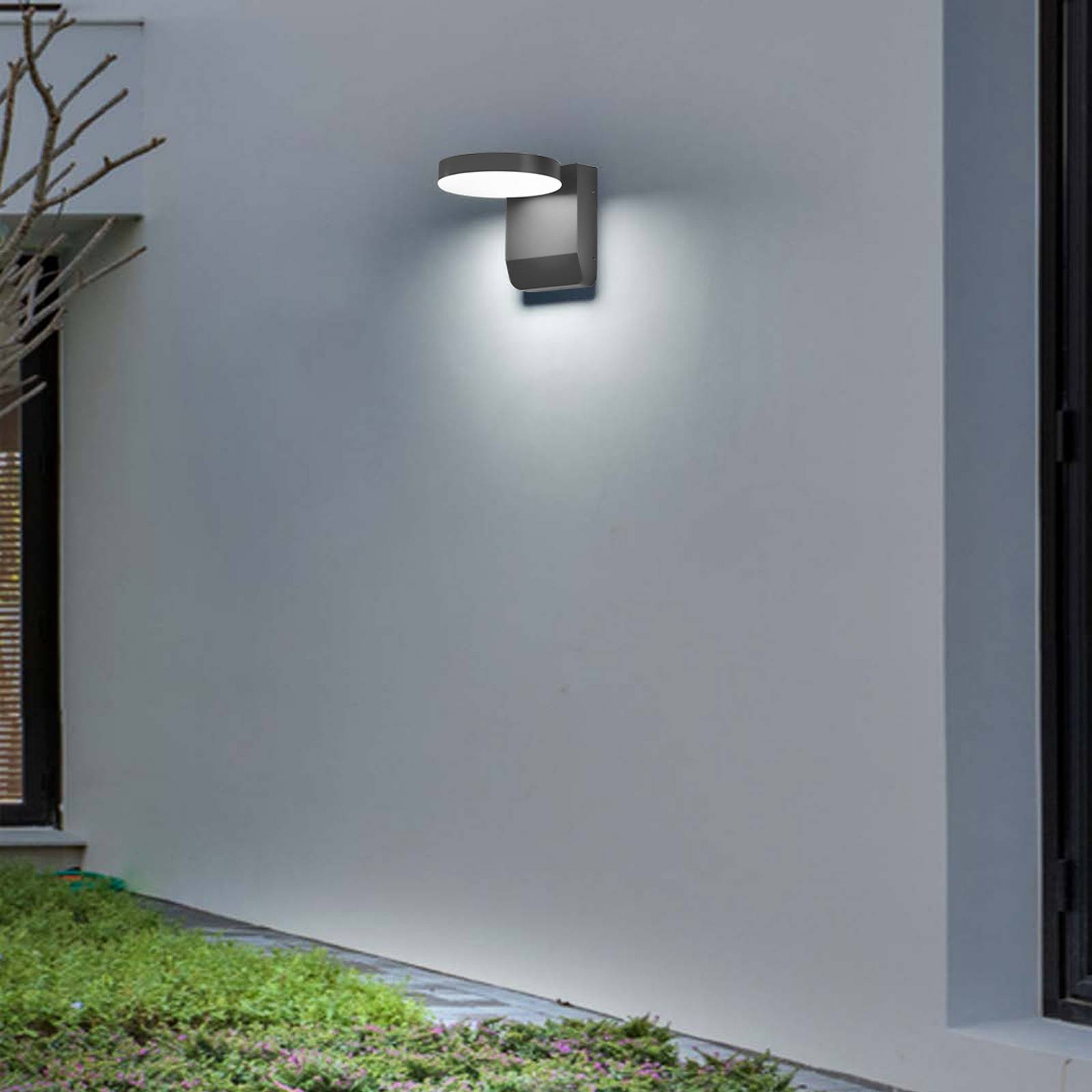 Kinkiet LED CMD 9082, antracyt, szerokość 16 cm, CCT, IP54