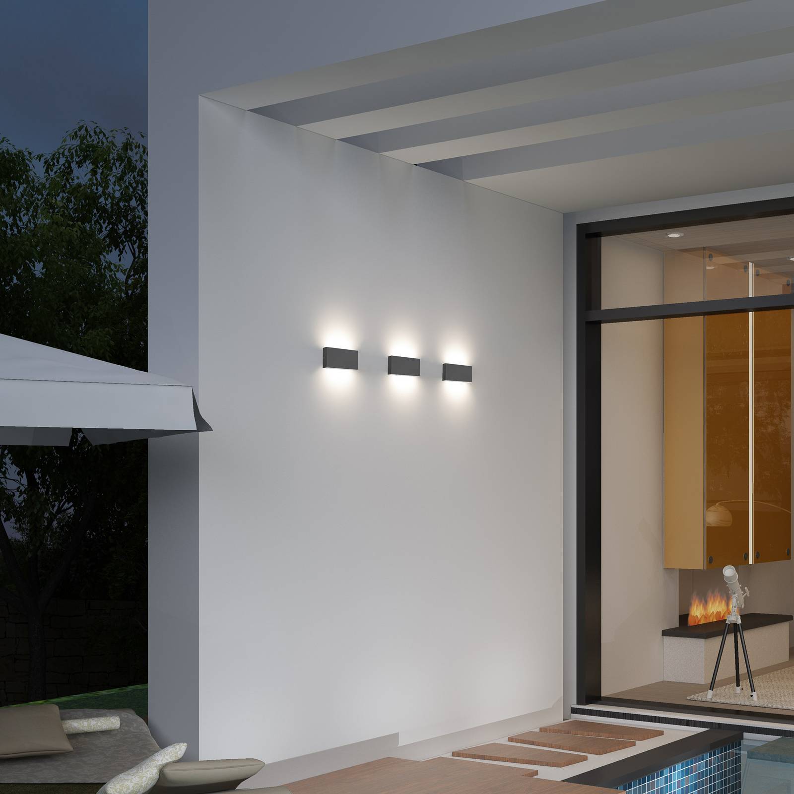 Kinkiet zewnętrzny LED CMD 9070, 17 cm, antracyt, IP54, góra/dół
