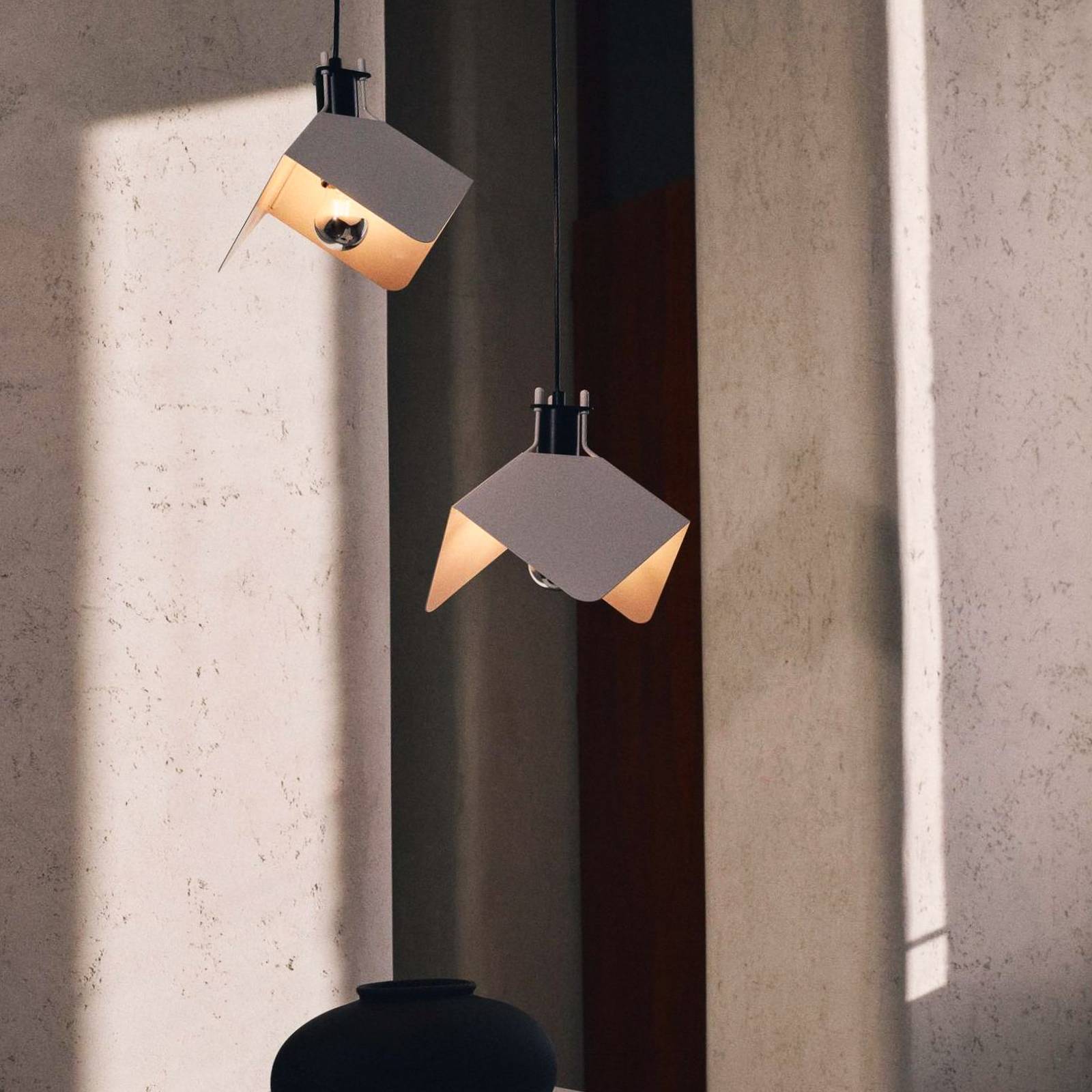 Stilnovo Lampa wisząca designerska Triedo, biały / opal, salon / jadalnia, metal, design