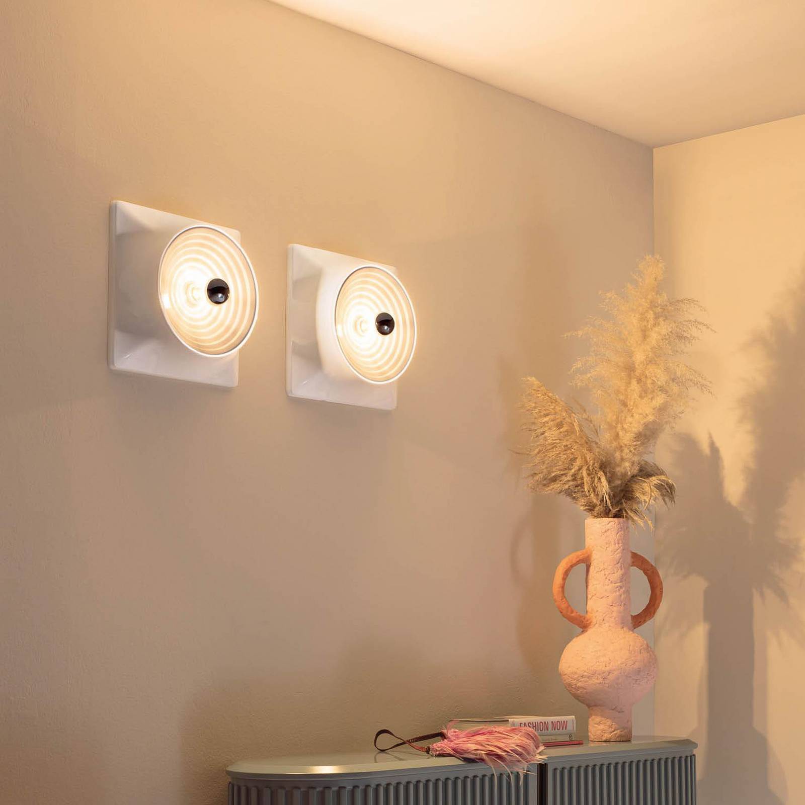 Stilnovo Lampa sufitowa designerska Goletta, biały / opal, salon / jadalnia, tworzywo sztuczne, design