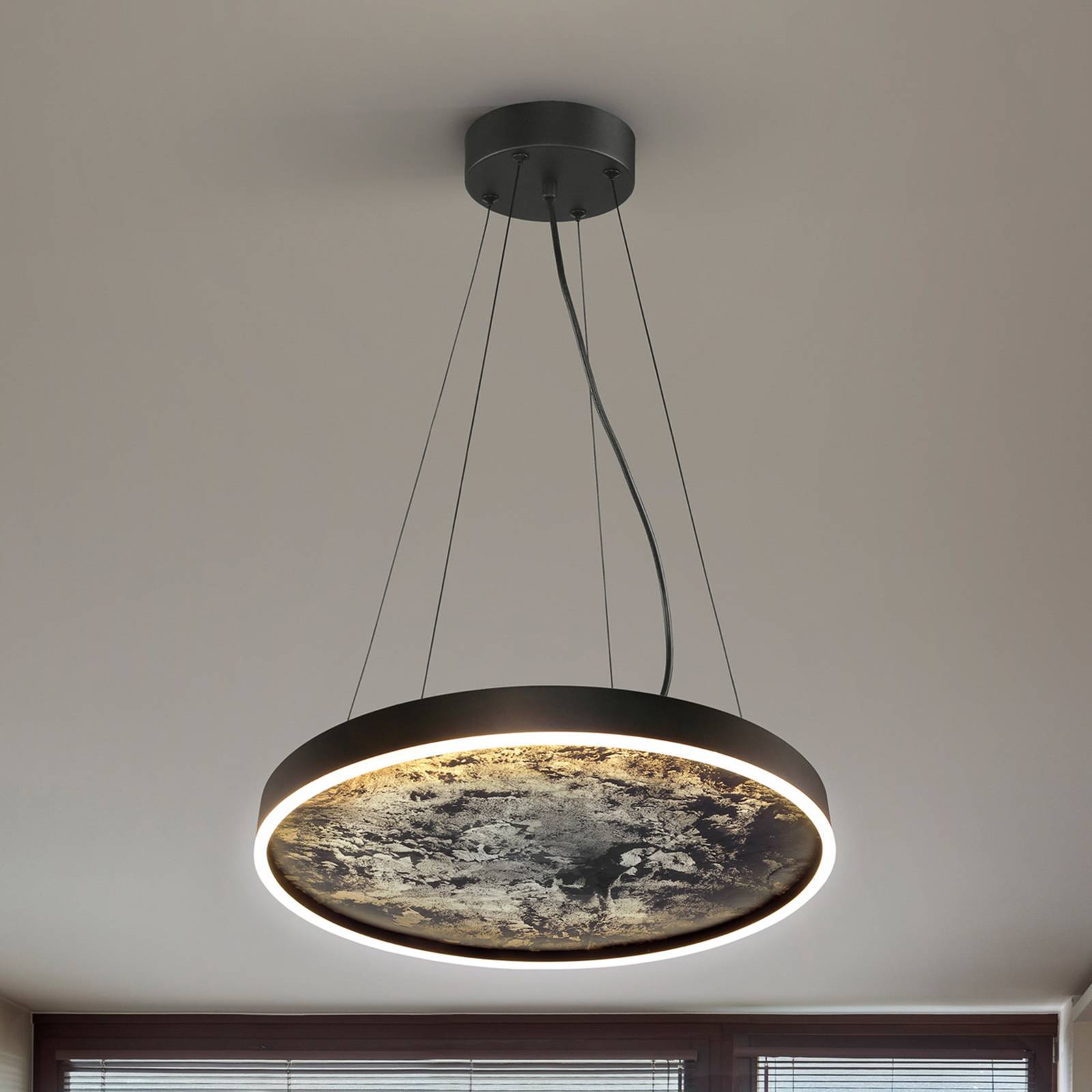 Schuller Valencia Lampa wisząca Stone, czarny, salon / jadalnia, metal, nowoczesny