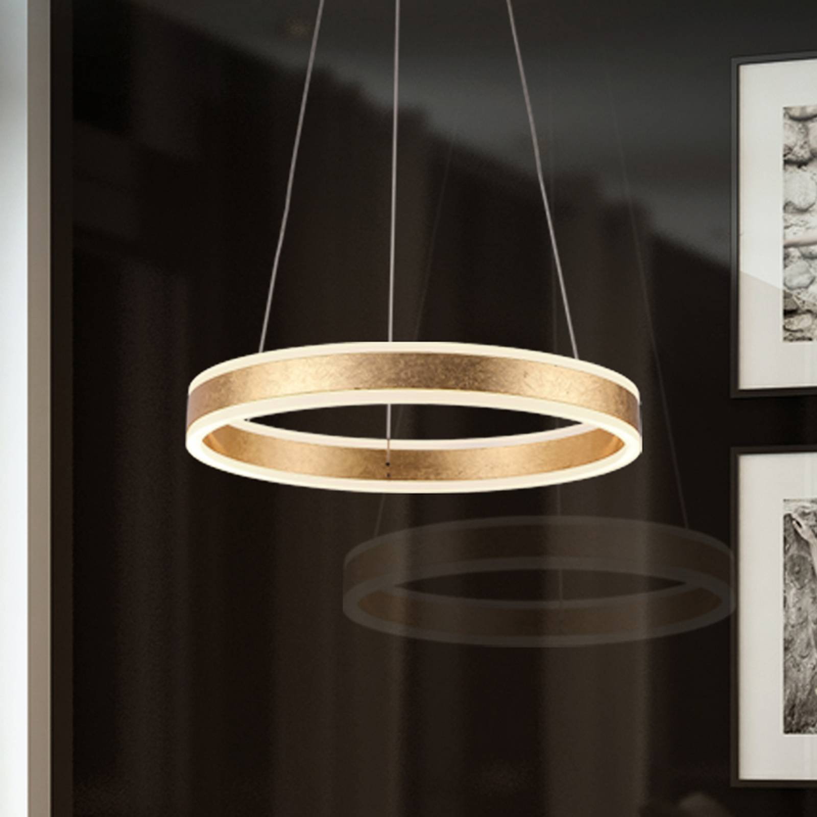 Schuller Valencia Lampa wisząca Helia, mosiężny / złoty, salon / jadalnia, aluminium