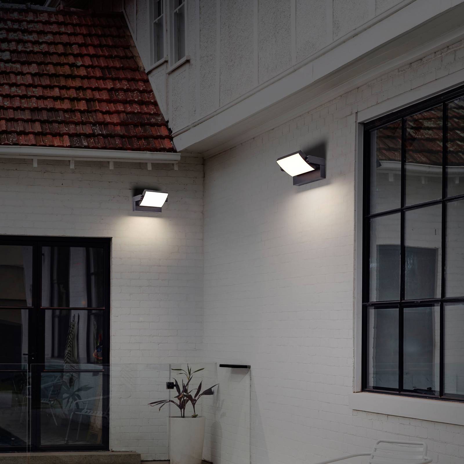 Kinkiet LED CMD 9080, antracyt, szerokość 21 cm, IP54