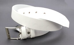 Pasek Męski Skórzany PAS-MAX (PL) Skóra Licowa EXTRA 35 mm BIAŁY Klamra Tradycyjna K10