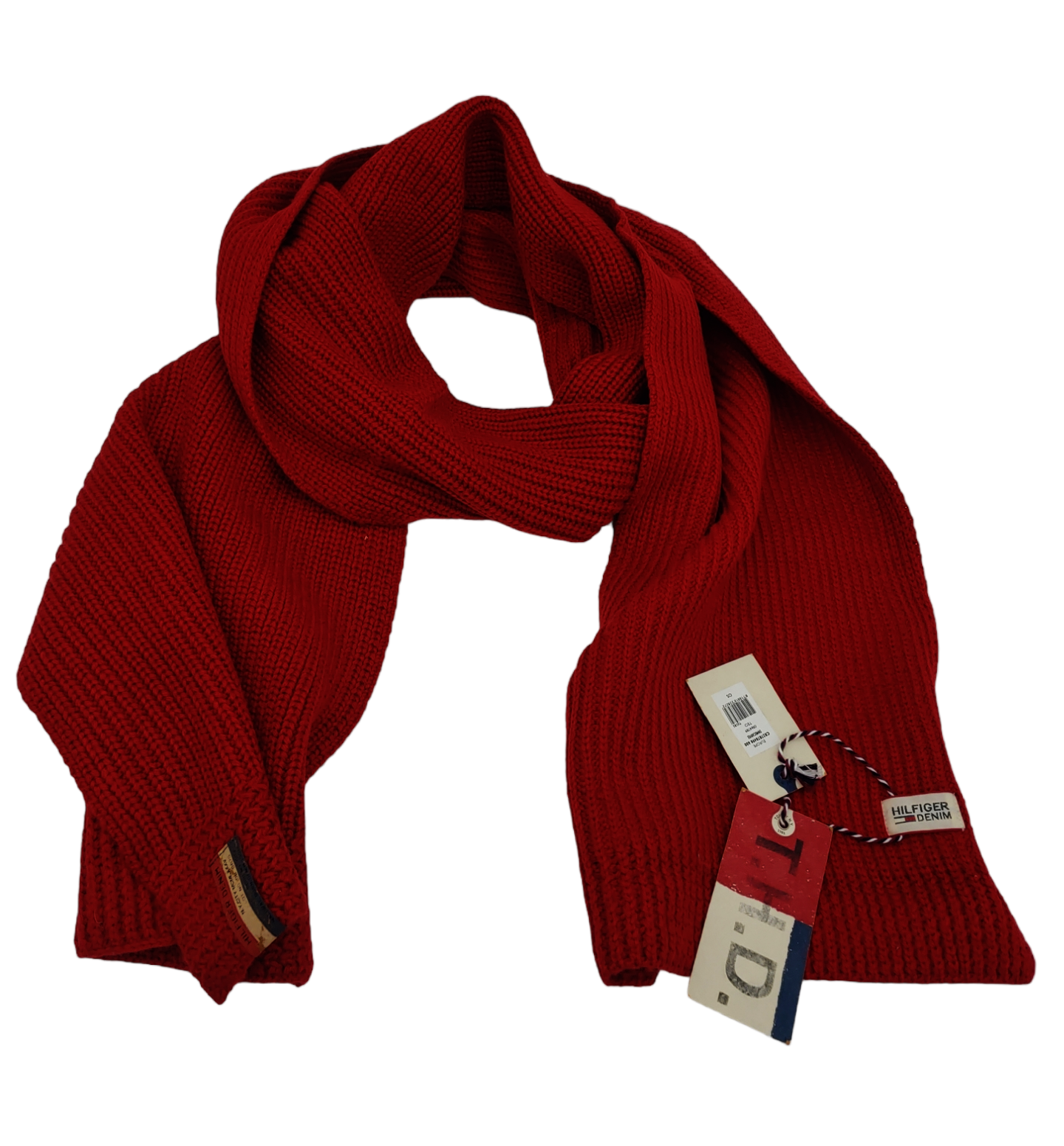 Szalik Tommy Hilfiger wełna jagnięca Bordo
