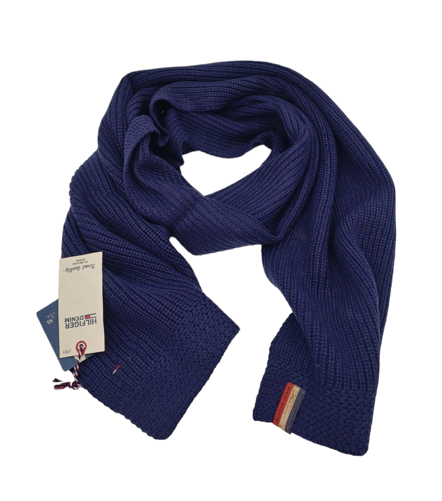 Szalik Tommy Hilfiger wełna jagnięca Granat