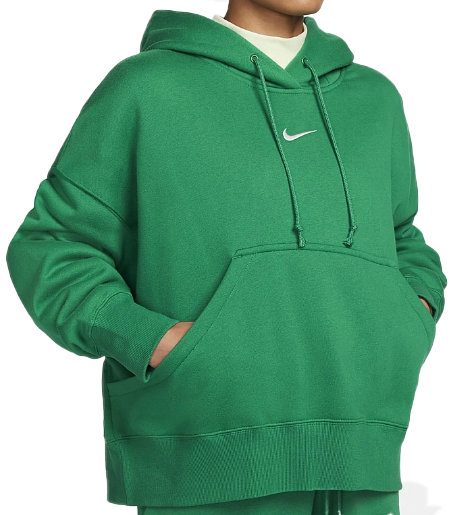 Bluza Damska Nike z Kapturem - Rozmiar XL - Zielona - Kieszenie - DQ5858-365