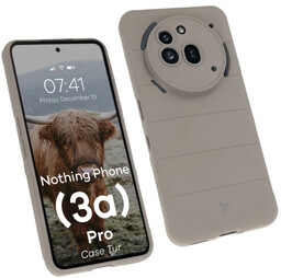 Bizon Pancerne etui Case Tur do Nothing Phone (3a) Pro, jasnoszare
