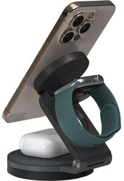 Adam Elements Ładowarka indukcyjna 3w1 Mag 360, Qi2 15W do iPhone / Apple Watch / AirPods, czarna