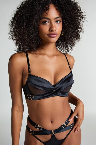 Hunkemöller Nieusztywniony biustonosz z fiszbinami Colette Czarny