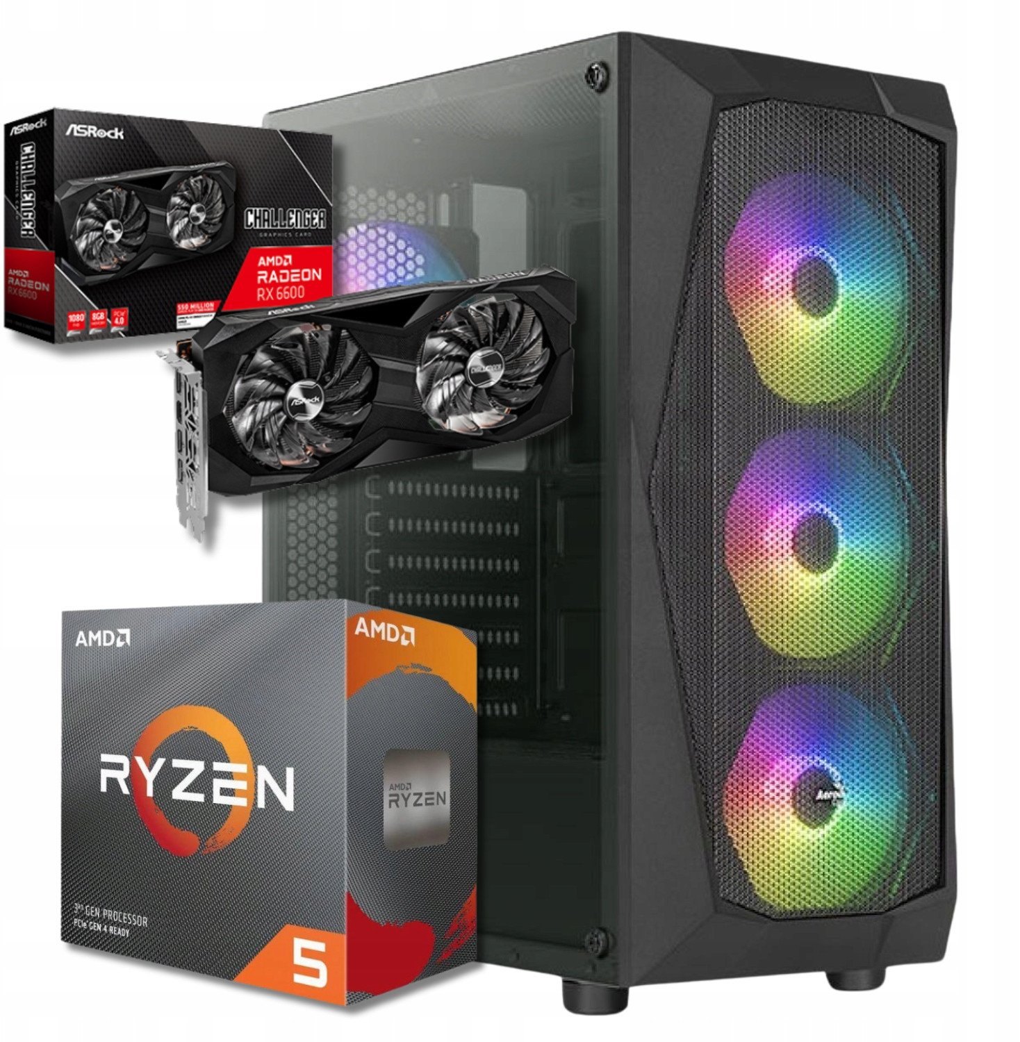 Komputer BSG Striker V12 AMD Ryzen 5 AMD Radeon RX 6600 16GB DDR4 512GB SSD Windows 11 17418897011