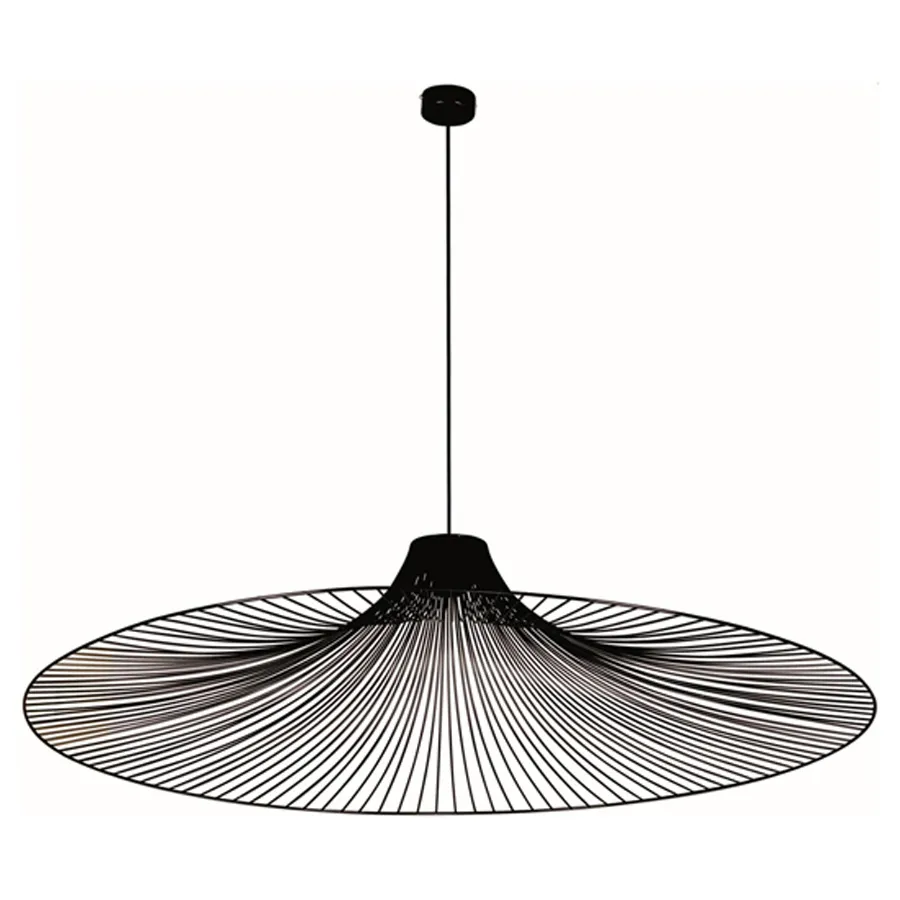 Lampa z szerokim kapeluszem nowoczesna czarna W1-P75