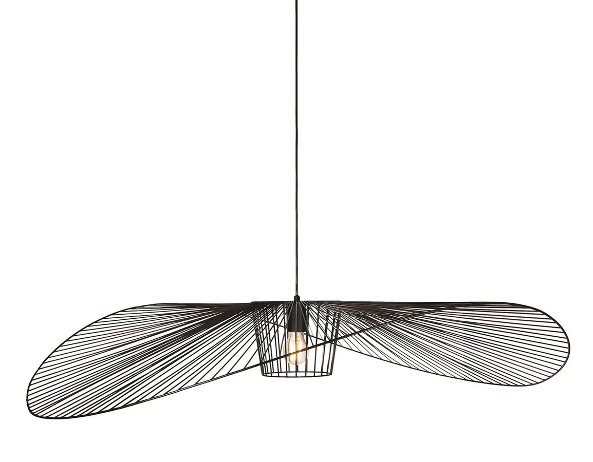 Wisząca lampa druciana kapelusz czarna E4-L87