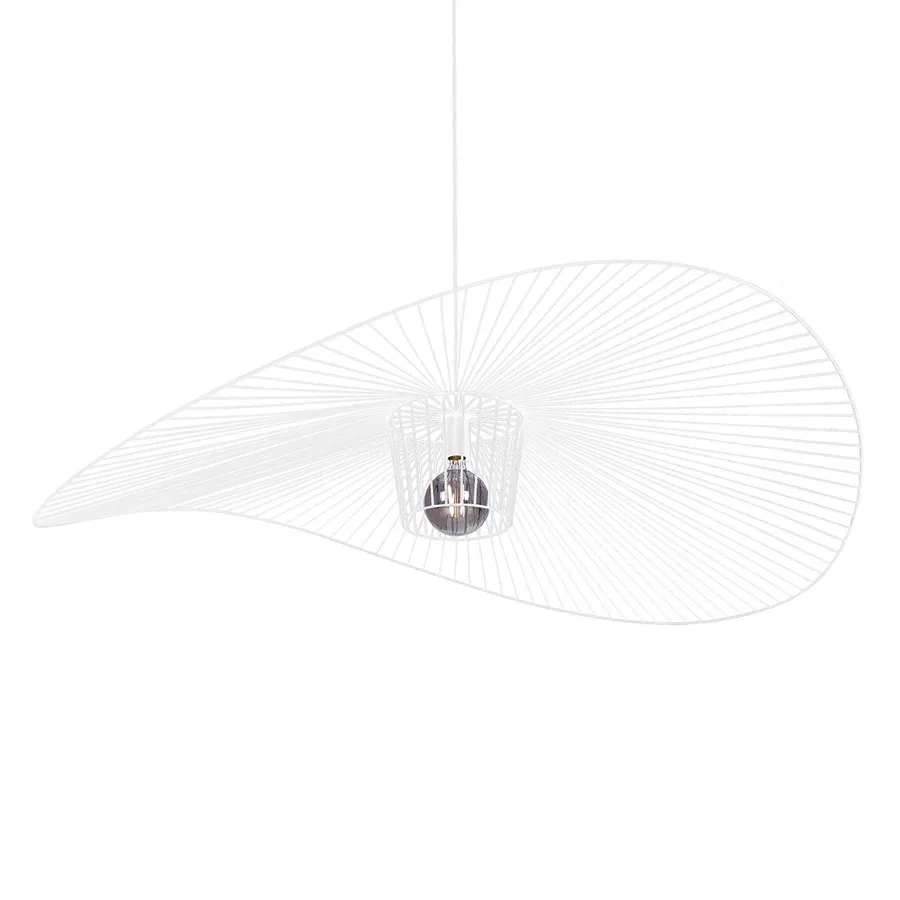 Wisząca lampa druciana kapelusz biała N4-L92