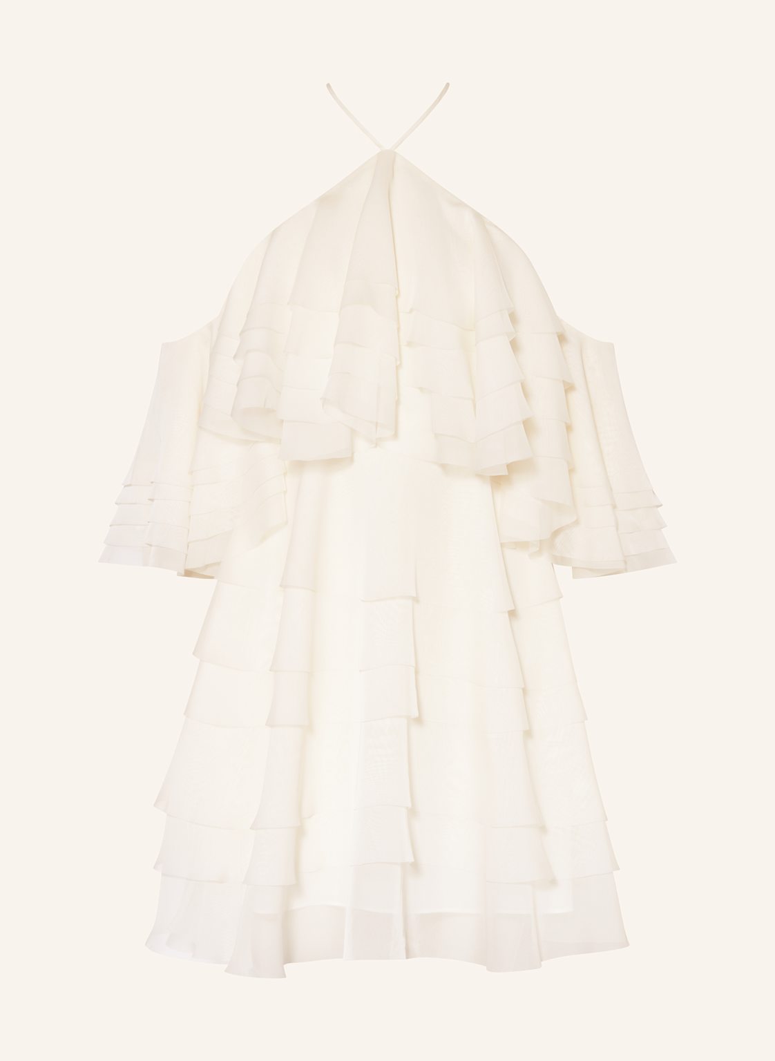 Ted Baker Sukienka Z Odkrytymi Ramionami Miikka Z Wolantami weiss