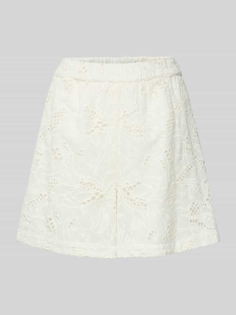 Szorty z wysokim stanem i haftem angielskim model ‘SAGGA’