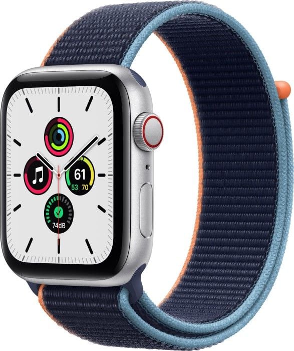 Apple Watch SE 44/Silver Aluminium/Deep Navy Sport LTE