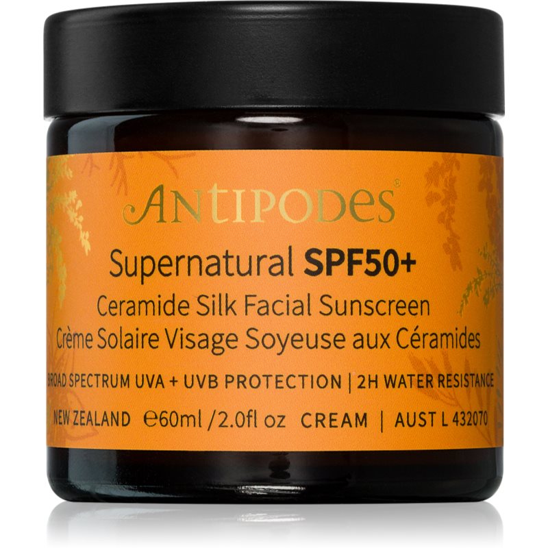 Antipodes Supernatural SPF50+ Ceramide Silk Facial Sunscreen ochronny krem do twarzy z ceramidami SPF 50+ 60 ml