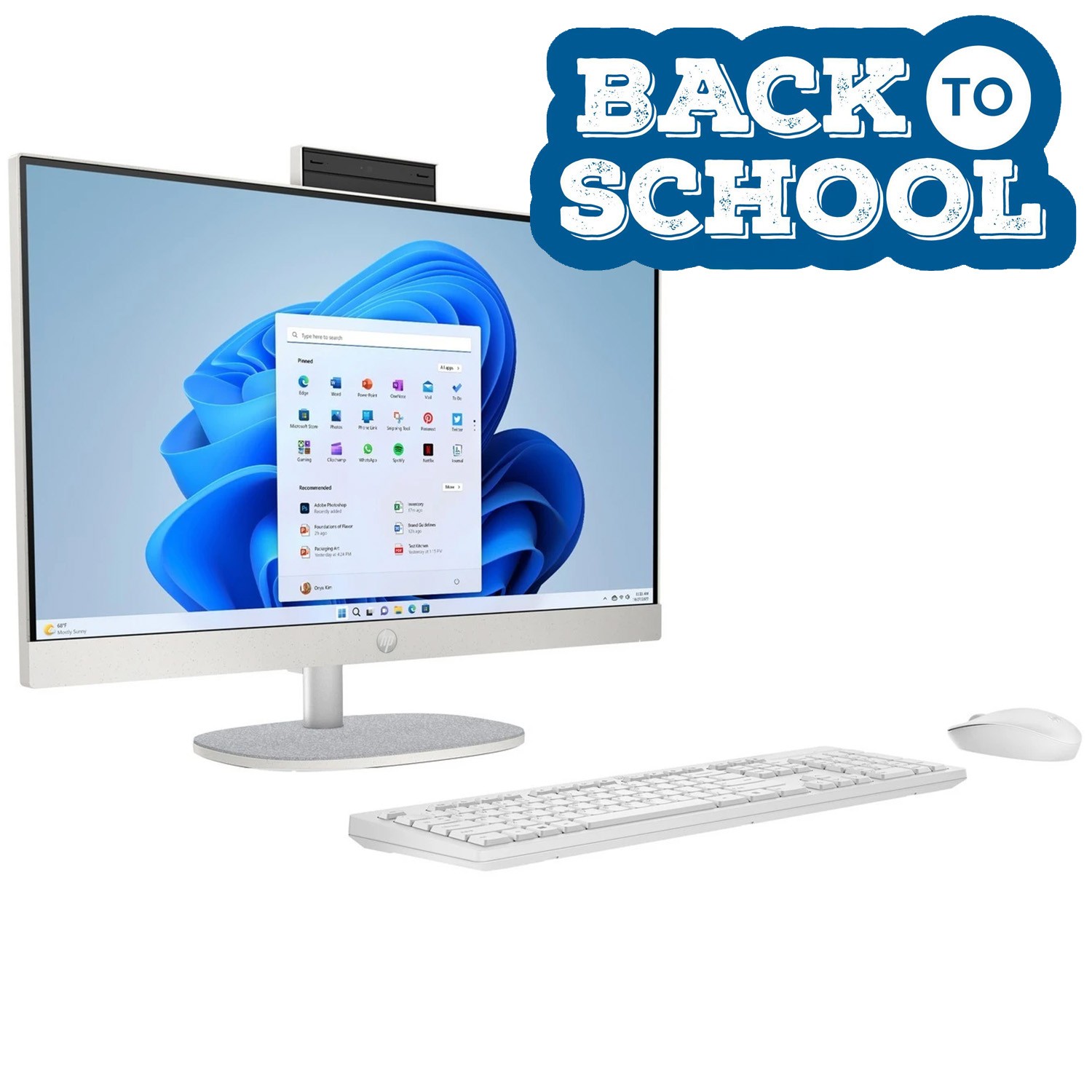 All in One HP 24-cr0061nf / 9S1N2EA / Ryzen 7 / 16GB / SSD 1TB / AMD Radeon / FullHD / Win 11 / Biały 9S1N2EA