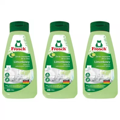 Frosch Limonkowy żel do mycia naczyń w zmywarkach zestaw 3 x 650 ml