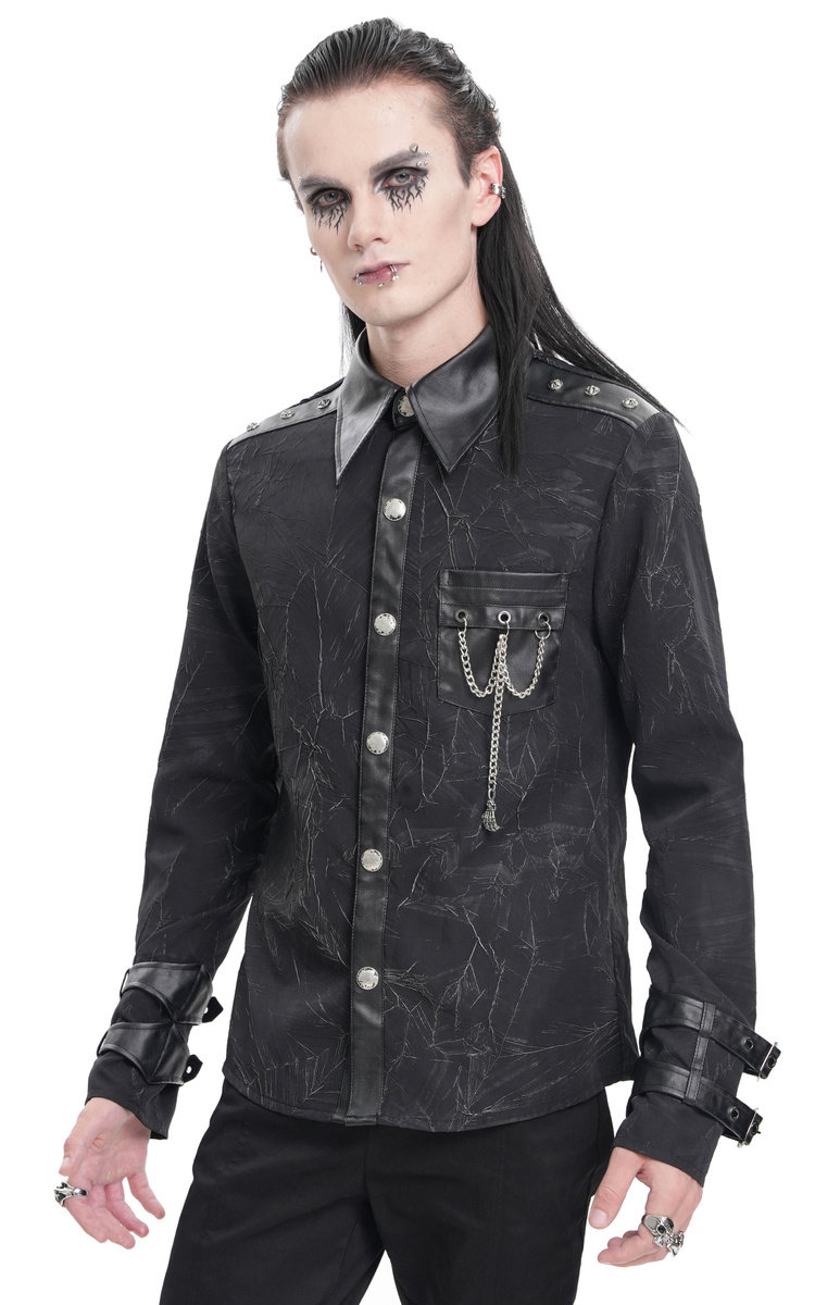 koszula męska DEVIL FASHION - BLACK GOTHIC PUNK -L
