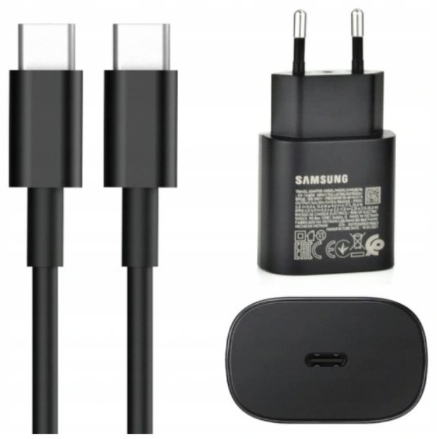 ORYGINALNA SZYBKA ŁADOWARKA SAMSUNG GALAXY 25W PD TA800EBE + KABEL USB TYP C Do Modelu Galaxy A35 / A36 / A55 / A56 / S22 / S23 / S24