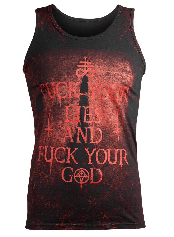 koszulka na ramiączkach AMENOMEN - FUCK YOUR LIES (OMEN084KR ALLPRINT RED)-S