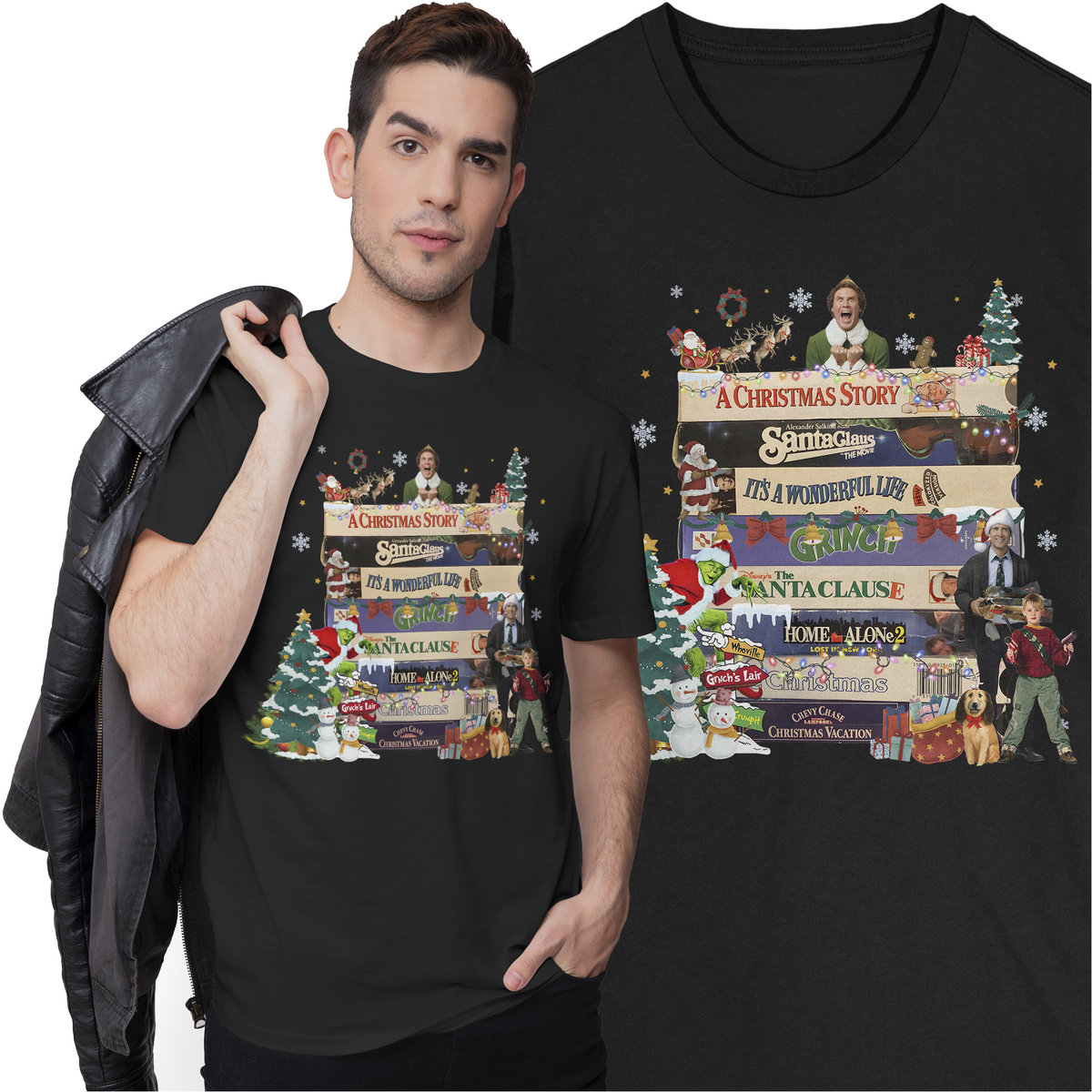 Świąteczna Koszulka Prezent na Święta Świąteczne Filmy Kevin Elf