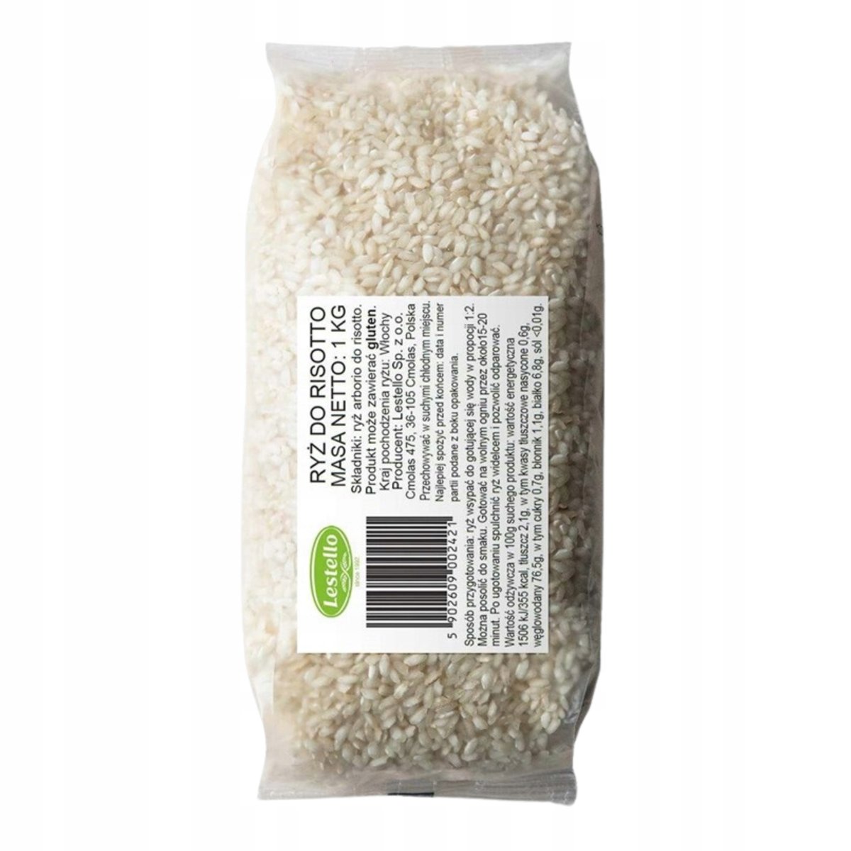 RYŻ ARBORIO DO RISOTTO 1 KG VEGE NATURALNY LESTELLO