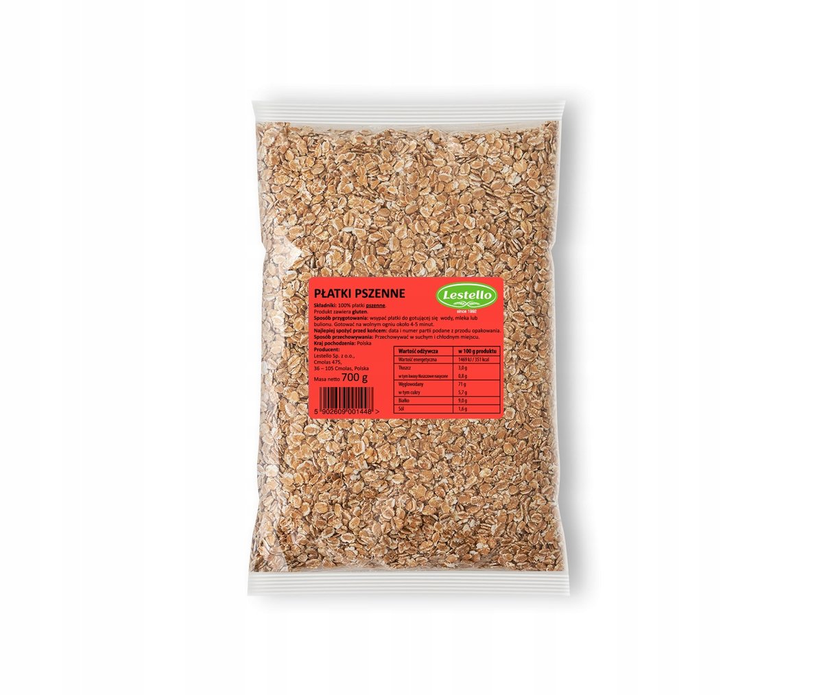 Płatki pszenne 700g Lestello płatki zbożowe śniadaniowe