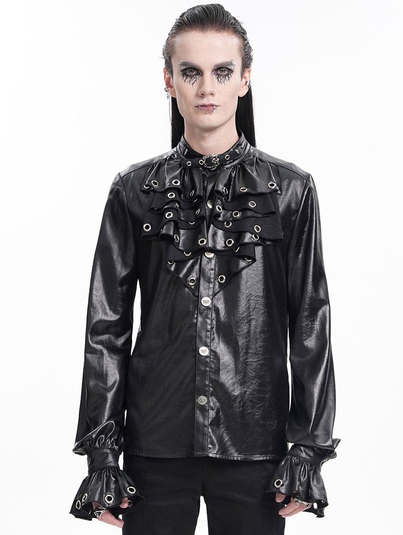 koszula męska DEVIL FASHION - BLACK GOTHIC PUNK-XXL